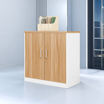 Effortless Organization with a Classic Wood Grain Two Door File Cabinet and Large Capacity Storage WJG-1032