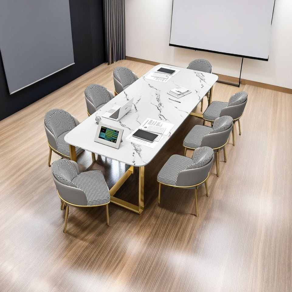 White Marble Conference Table Fashion Table Elevate Your Workspace HYZ-1023