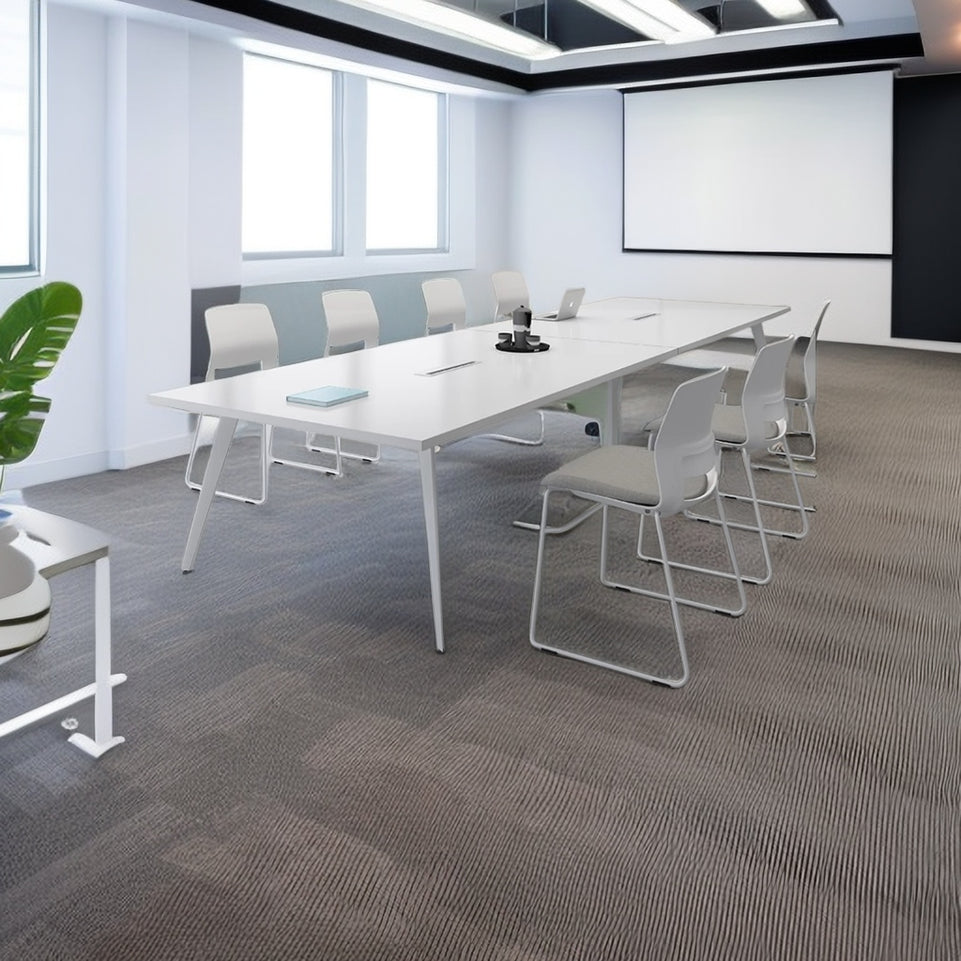 Office Desk Furniture Modern Long Conference Table for Training Negotiation in Classic White HYZ-109