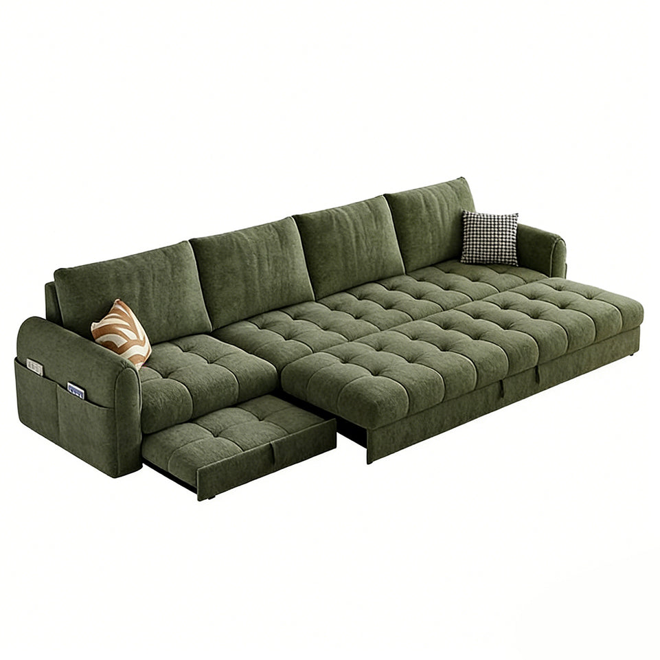 Luxurious Plush Chenille Sofa Bed with Storage for Small Living Rooms, Lounges, and Multifunctional Spaces BSF-2080