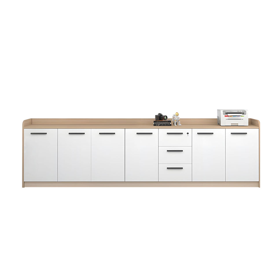 Premium Wooden Floor-Standing Office Tea Cabinet With Lockable Drawers And Spacious Storage For Office Essentials CWG-2163