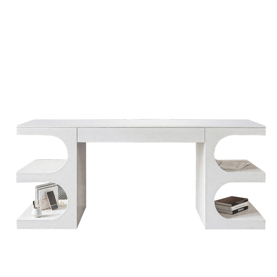 Elegant Lacquered Office Desk With Minimalist Italian Style And Ample Storage Space BGZ-2049