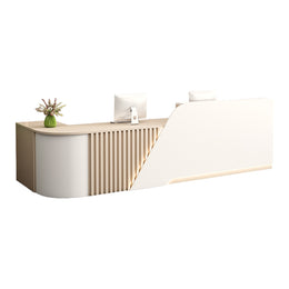 Modern Corner Reception Desk With Lockable Drawer And Keyboard Tray For Salon And Retail Spaces JDT-2248