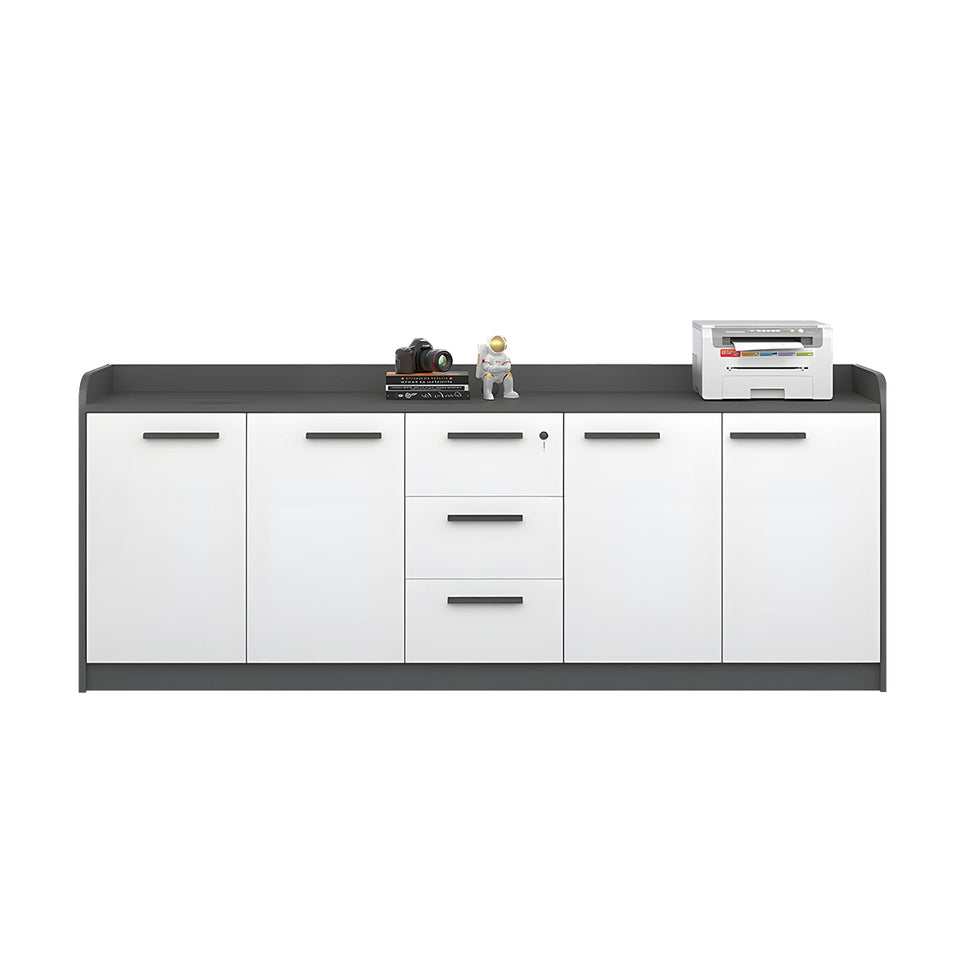 Premium Wooden Floor-Standing Office Tea Cabinet With Lockable Drawers And Spacious Storage For Office Essentials CWG-2163