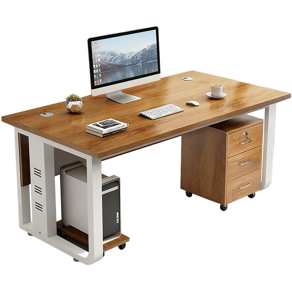 Office desk simple modern computer Boss Desk With Chest Of Drawers LBZ-10142