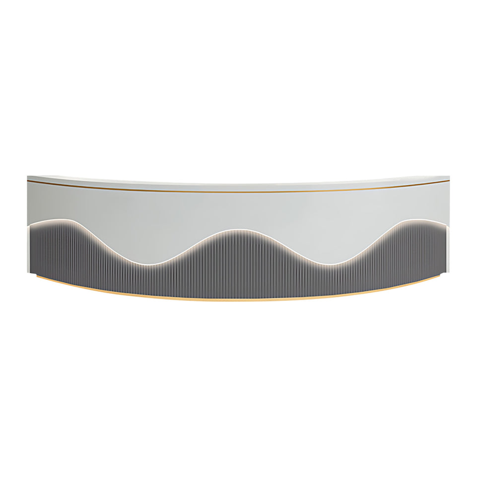 Curved Reception Counter with Keyboard Tray and Multiple Drawers for Salon and Clothing Store JDT-078
