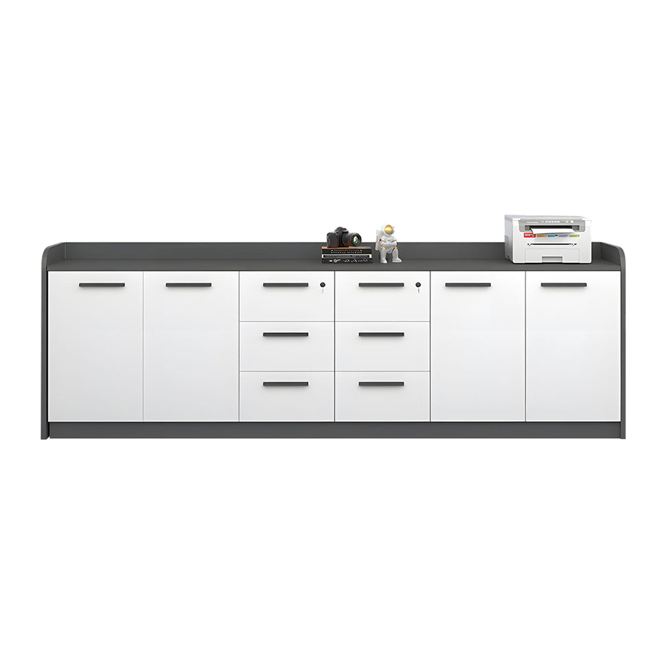 Premium Wooden Floor-Standing Office Tea Cabinet With Lockable Drawers And Spacious Storage For Office Essentials CWG-2163