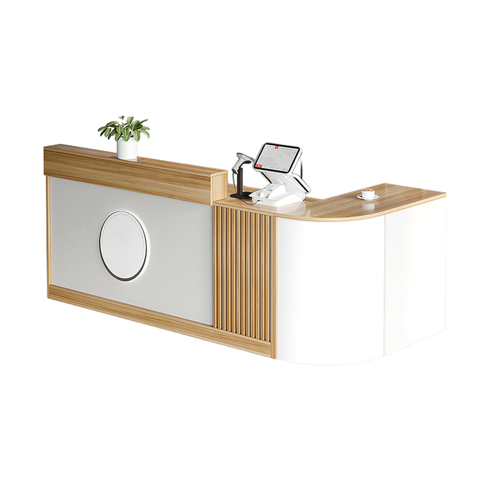 Minimalist And Efficient Reception Desk With Widened Desktop,Multi-Functional Storage And Lockable Drawer Design JDT-2249