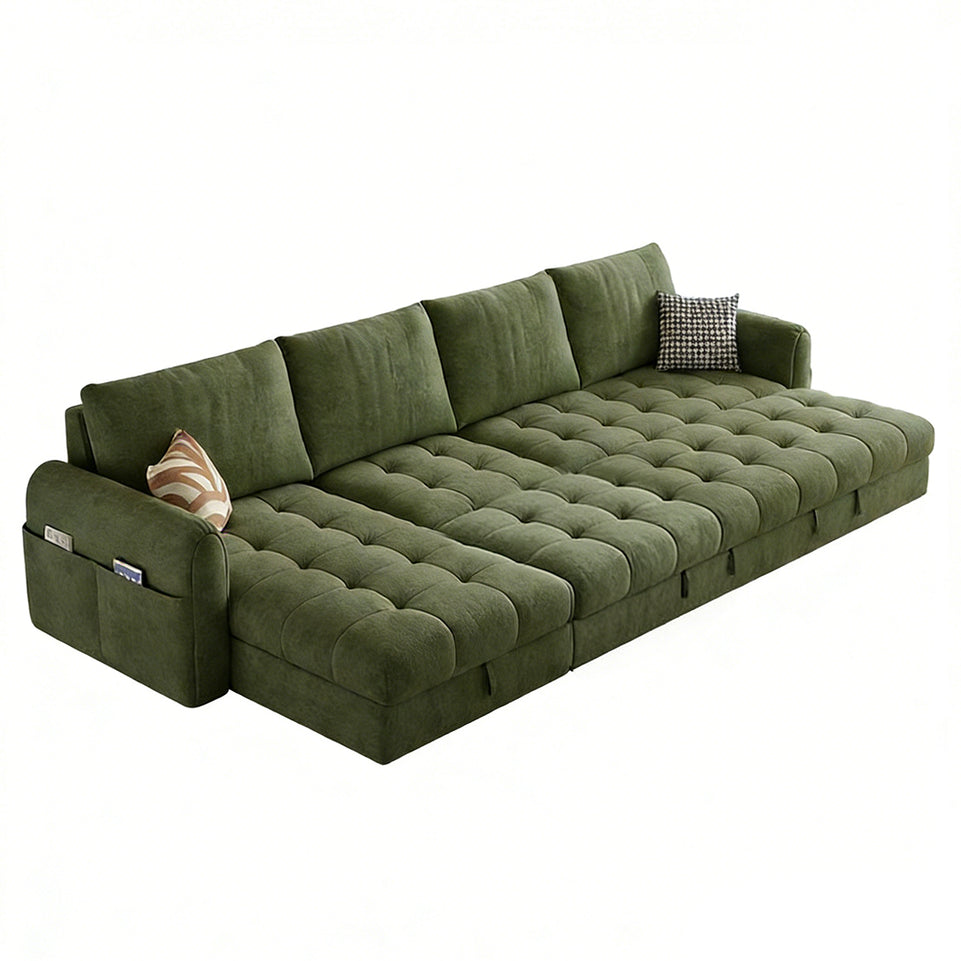 Luxurious Plush Chenille Sofa Bed with Storage for Small Living Rooms, Lounges, and Multifunctional Spaces BSF-2080