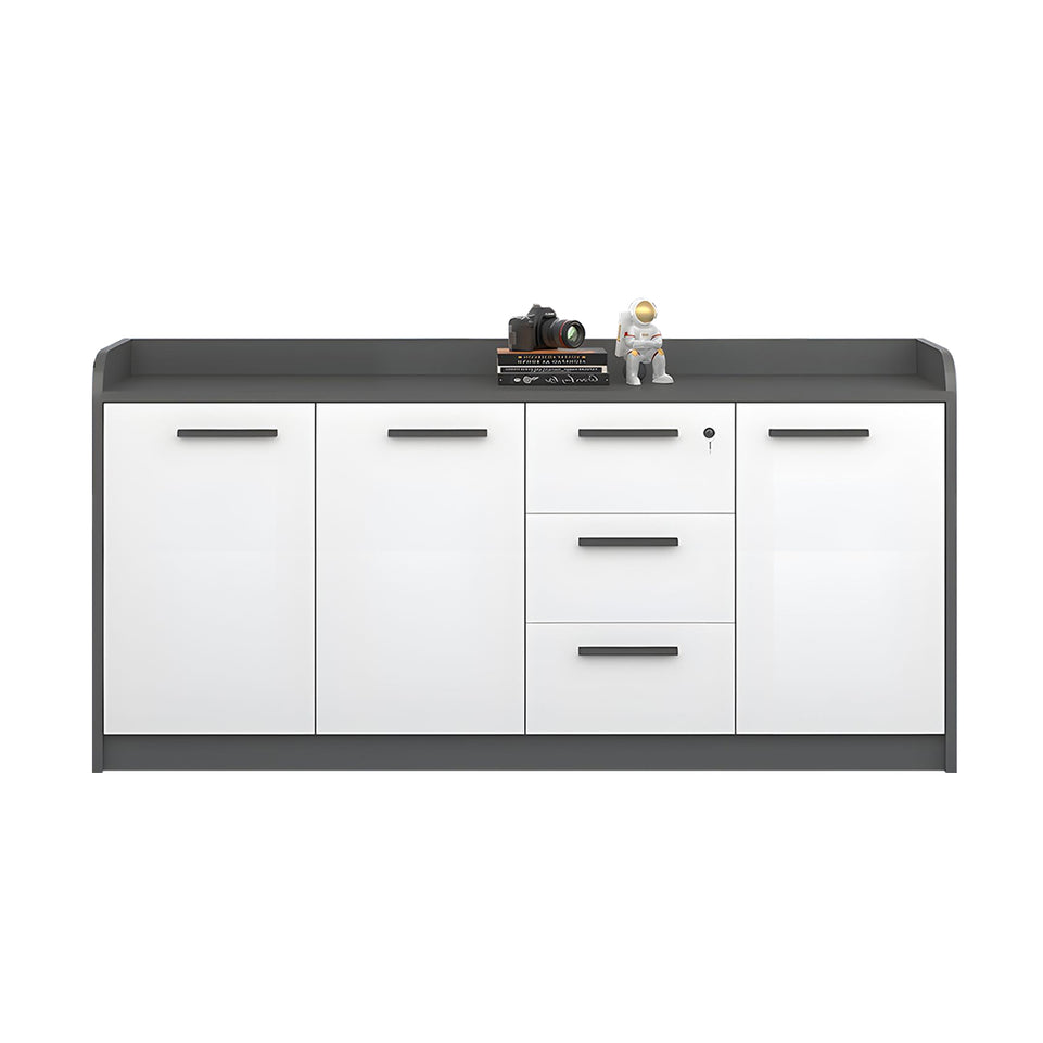 Premium Wooden Floor-Standing Office Tea Cabinet With Lockable Drawers And Spacious Storage For Office Essentials CWG-2163