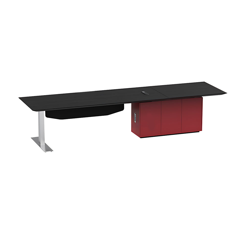 Luxury Electric Executive Desk with Dual Smart Outlets & Wireless Charging for Modern Offices LBZ-2314