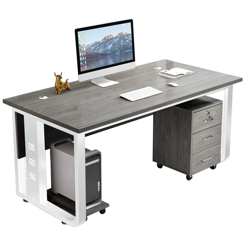 Office desk simple modern computer Boss Desk With Chest Of Drawers LBZ-10142