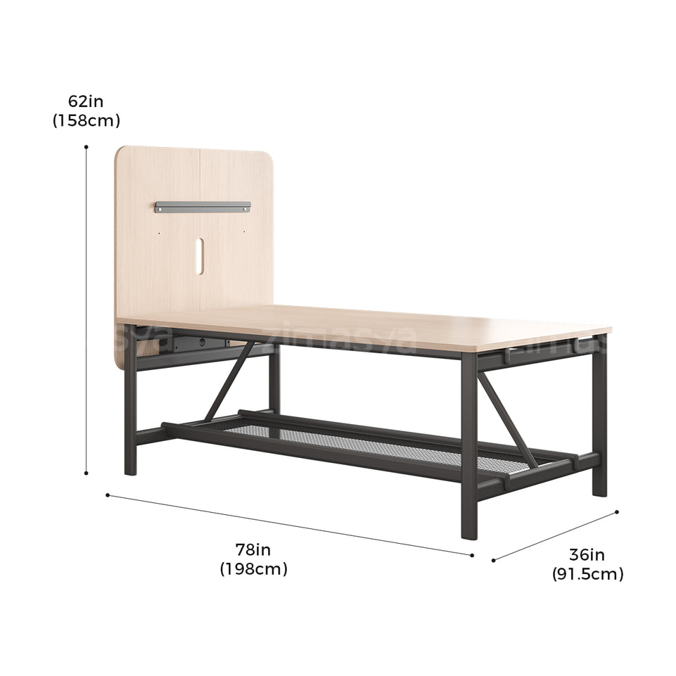 Conference Table with Display Mounting Panel, Metal Frame & Under-Table Mesh Storage