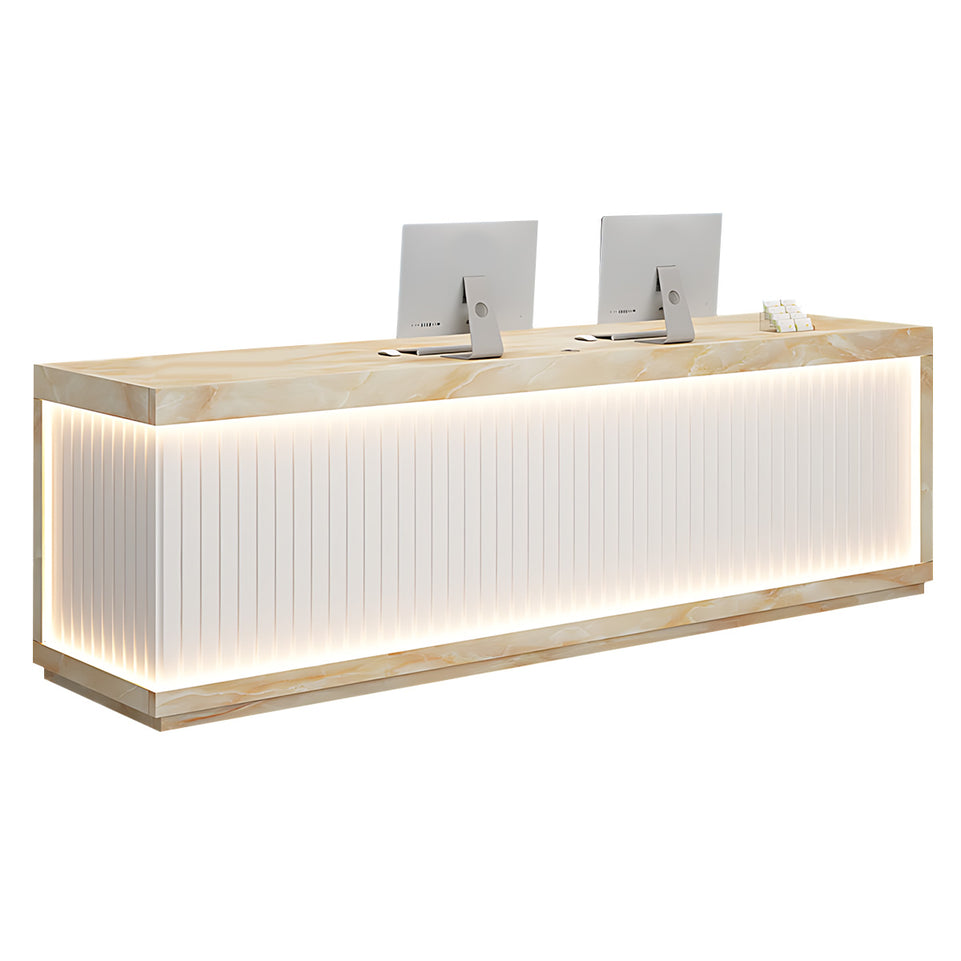 Salon Reception Desk 47-157 in Wide with LED Lighting & Lockable for Salon