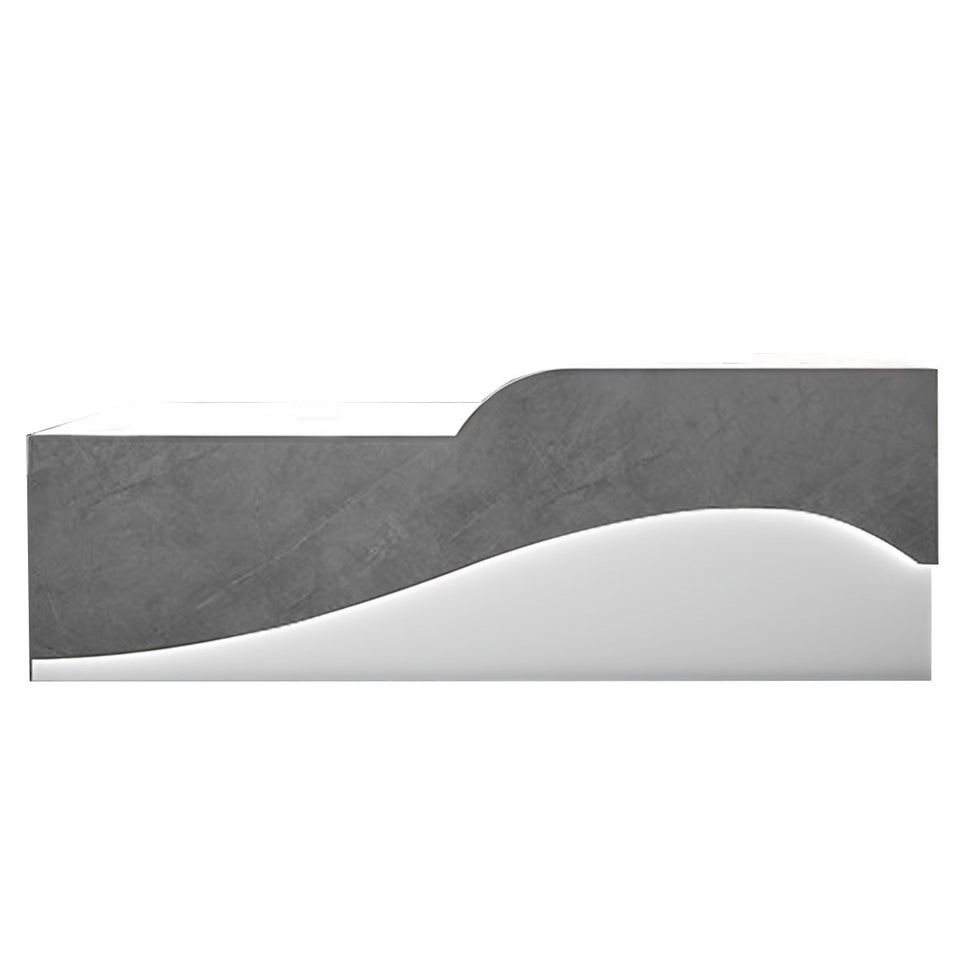 Color-Blocked Curved Front Desk with CPU Holder and Keyboard Tray for Reception JDT-10110