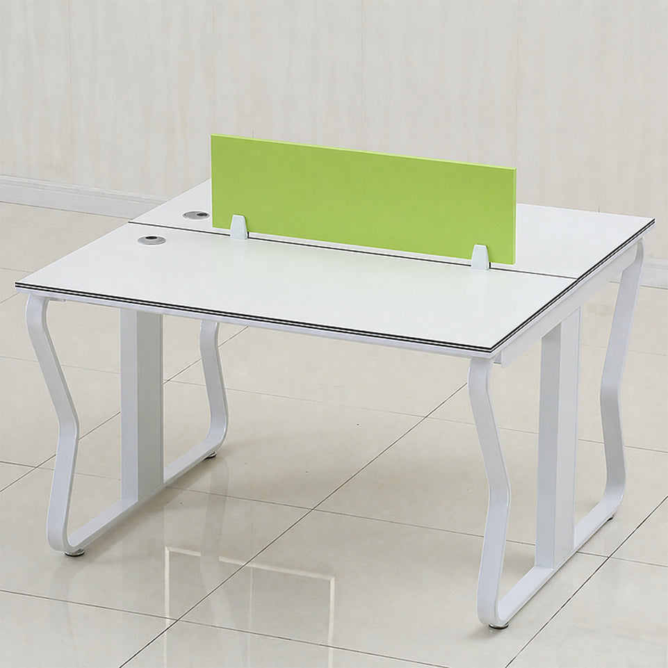 Modern Workstation Desk with Privacy Panels, Cable Management and Mobile Storage