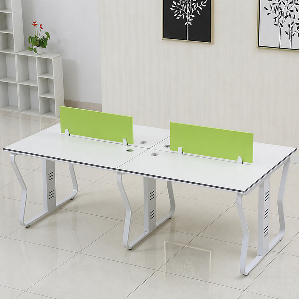 Modern Workstation Desk with Privacy Panels, Cable Management and Mobile Storage
