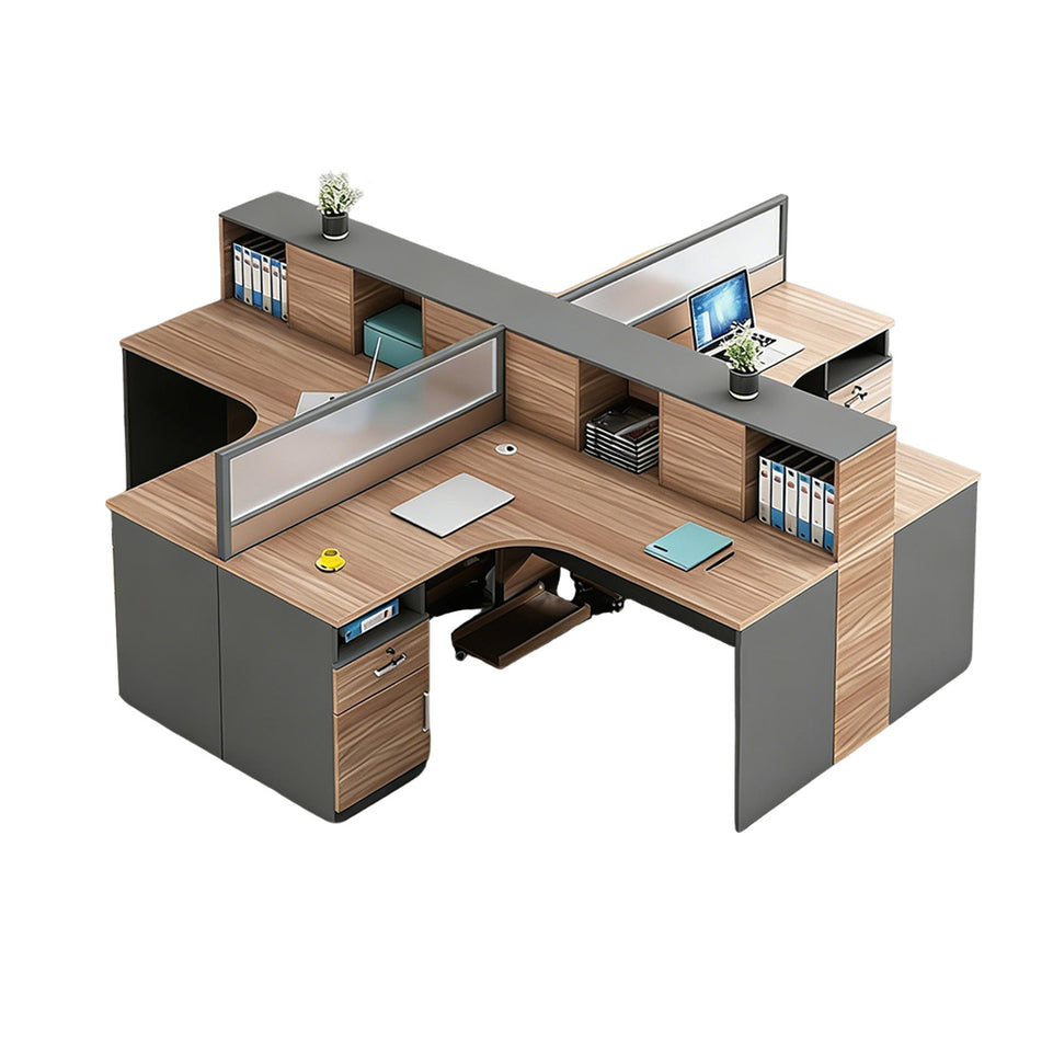 Office Workstation Desk 55-220 in Wide with Privacy Panel for Home Office