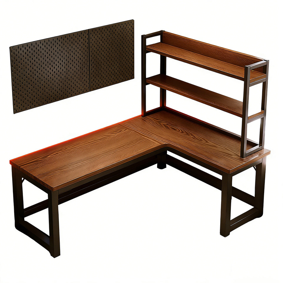 L-Shaped Integrated Corner Home Computer Desk with Storage Rack SZ-2001(In Stock)