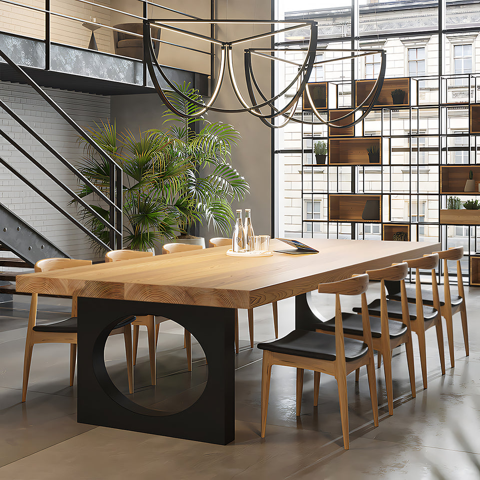 Contemporary Solid Wood Meeting Table With Thick Top And Sturdy Legs For Studios And Conference Spaces HYZ-1036