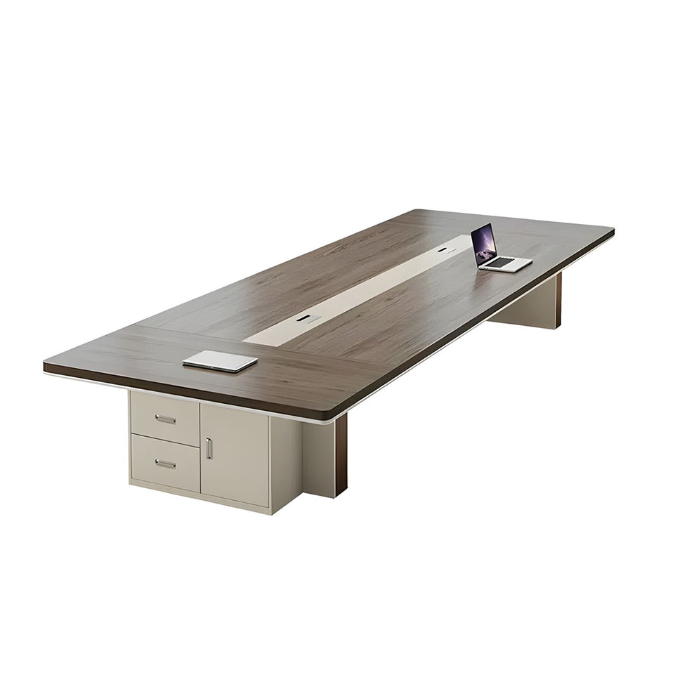 Large Creative Multifunctional Conference Table Made of Eco-Friendly Board Material and Side Cabinet with Wiring Holes HYZ-10100