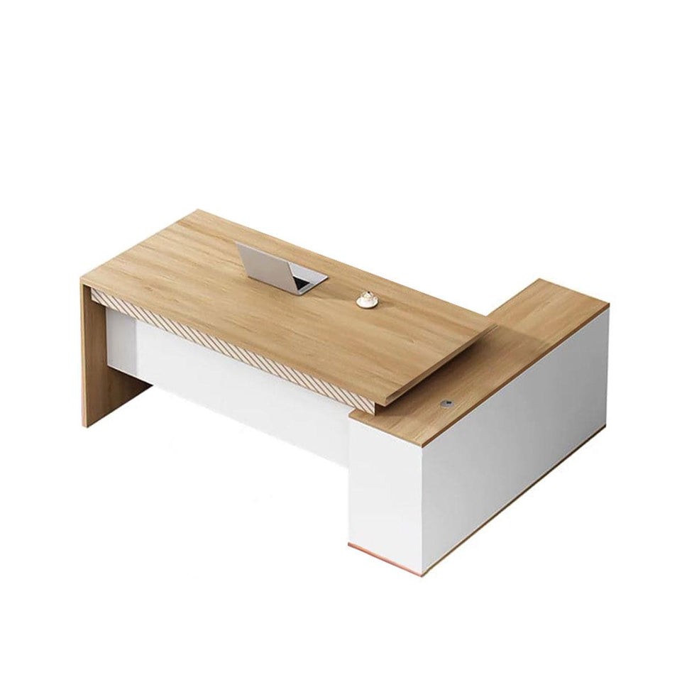 Office Desk Executive Desk With Curtain Plate With Side Cabinet with Wiring Hole LBZ-1068