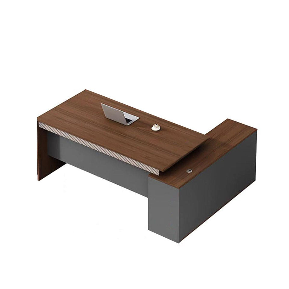 Office Desk Executive Desk With Curtain Plate With Side Cabinet with Wiring Hole LBZ-1068