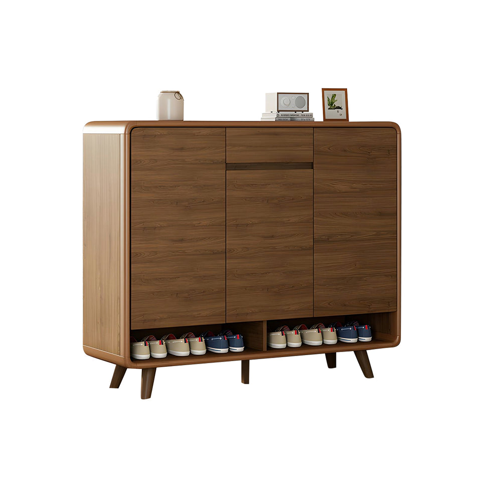 Large Capacity Solid Wood Shoe Cabinet With Adjustable Shelves And Sleek Piano Gloss Finish For Entryway CWG-2159