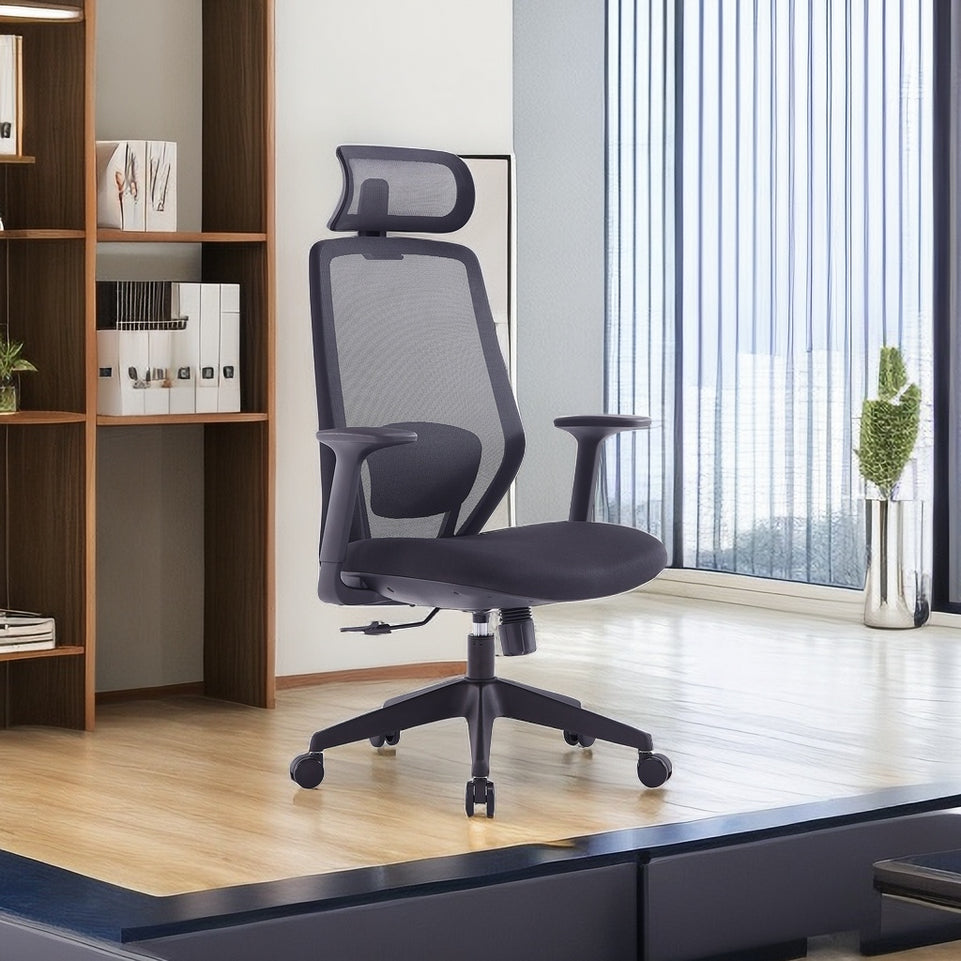 Office Chair with Headrest Mesh Computer Chair Comfortable High Quality Sponge Cushion BGY-1044
