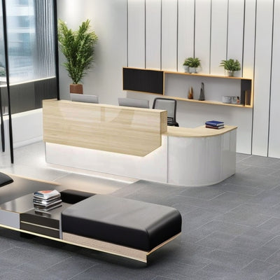 Luxury L-Shape Front Desk Perfect for Corporate Receptions Workspace JDT-1060