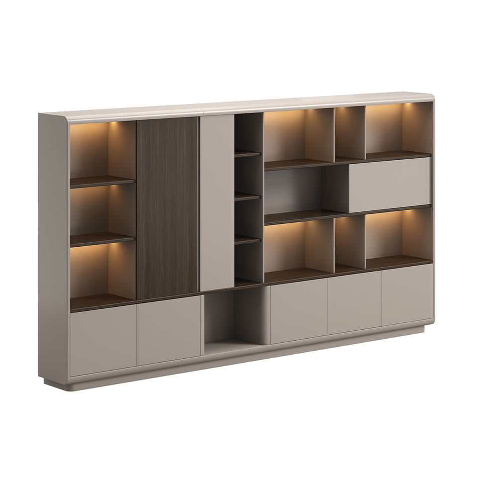 Solid Wood Executive Desk With Internal Mirror Mordern Business Desk LBZ-2046