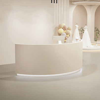 curved reception desk