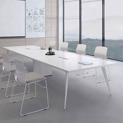 Minimalist Rectangular Conference Table with Cable Management HYZ-109-W（West Coast)