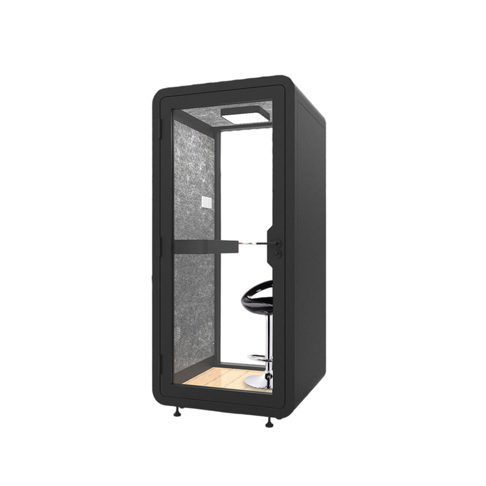 Portable Acoustic Pod with High-density Soundproof Panels, Tempered Glass, Ventilation System & Modular Steel Frame for Private Spaces