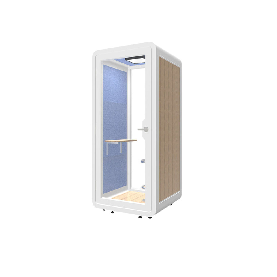 Portable Acoustic Pod with High-density Soundproof Panels, Tempered Glass, Ventilation System & Modular Steel Frame for Private Spaces