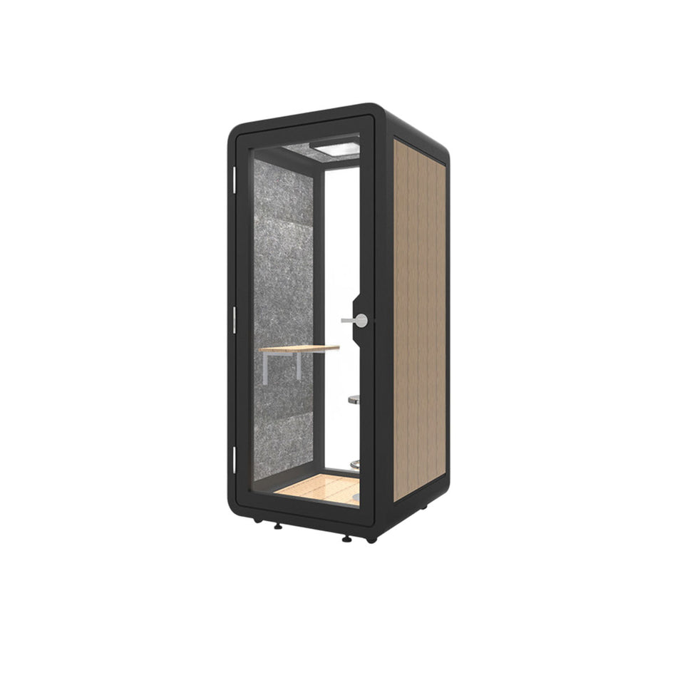 Portable Acoustic Pod with High-density Soundproof Panels, Tempered Glass, Ventilation System & Modular Steel Frame for Private Spaces