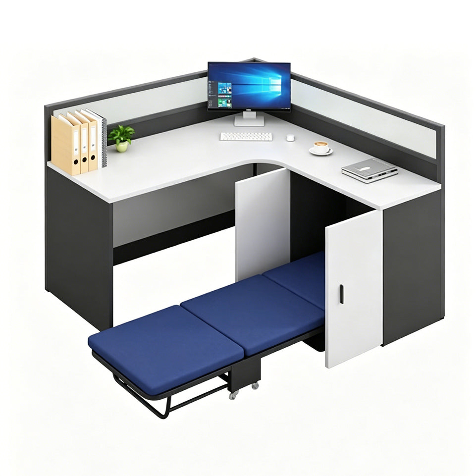 Versatile Workstation with Foldable Napping Bed – Modern Office Desk and Chair Combo  BGZ-K001
