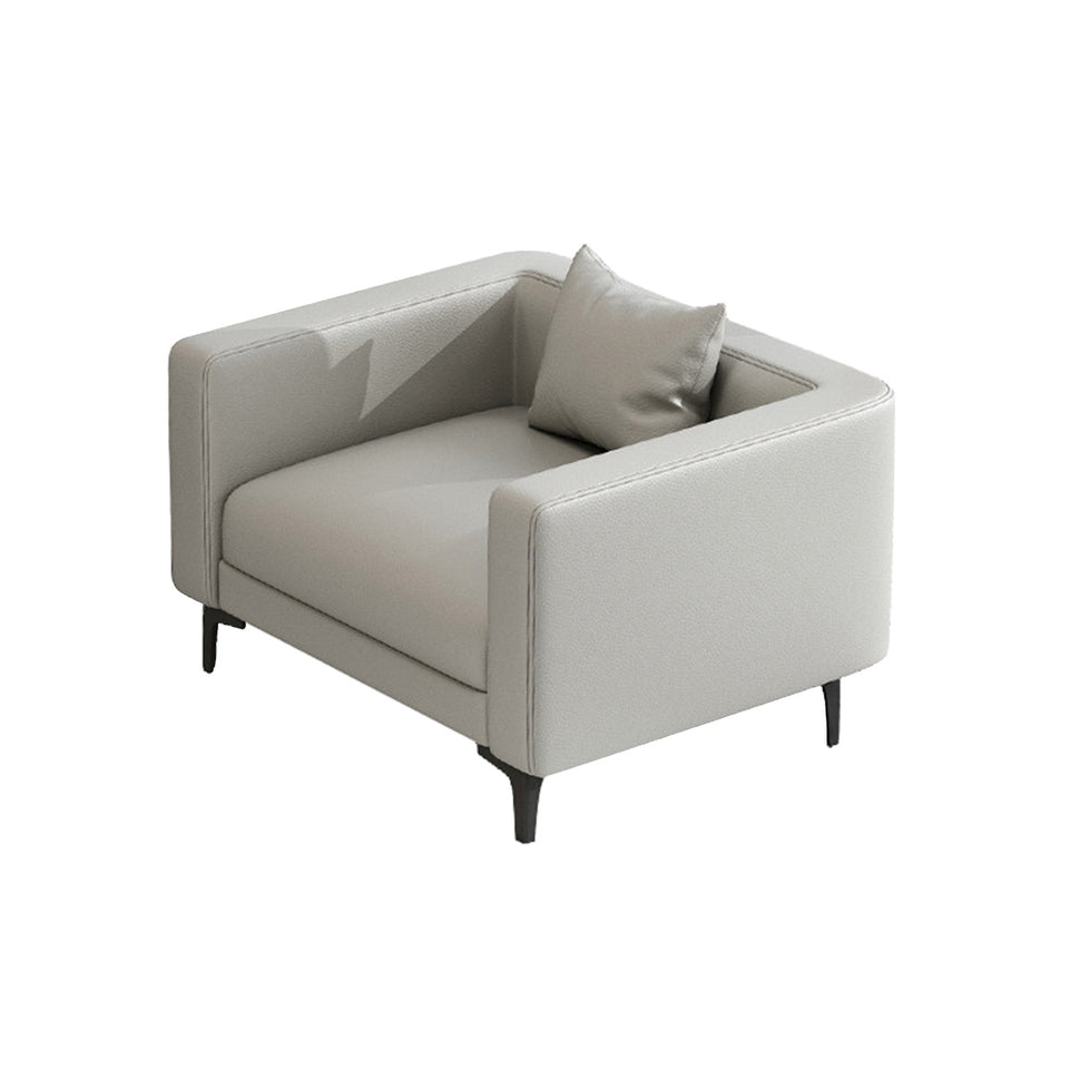 Modern Reception Desk with Genuine Leather, Sectional & Modular for Office Lobby