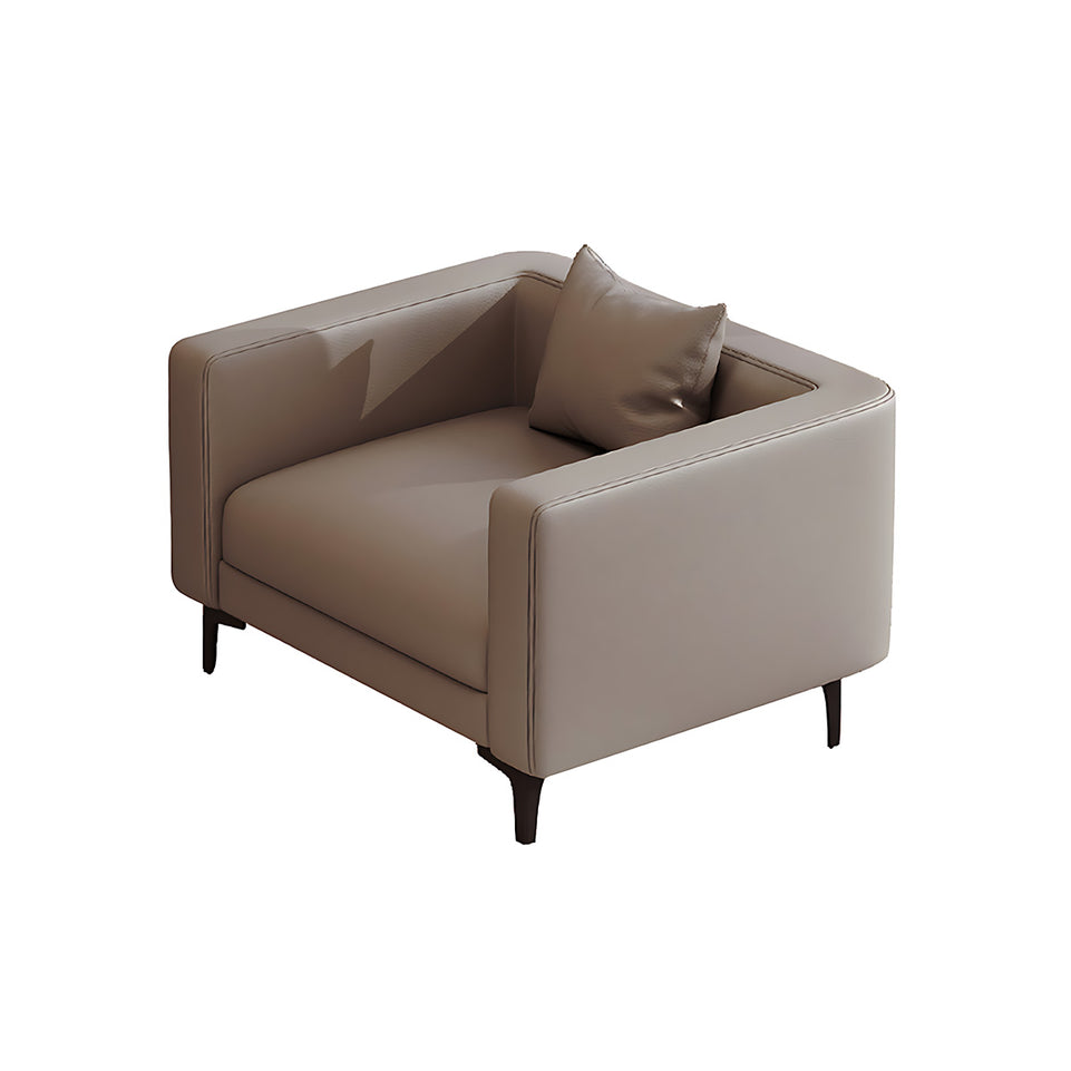 Modern Reception Desk with Genuine Leather, Sectional & Modular for Office Lobby