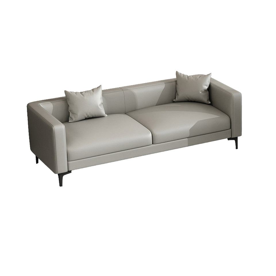 Modern Reception Desk with Genuine Leather, Sectional & Modular for Office Lobby