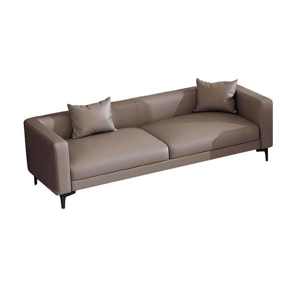 Modern Reception Desk with Genuine Leather, Sectional & Modular for Office Lobby