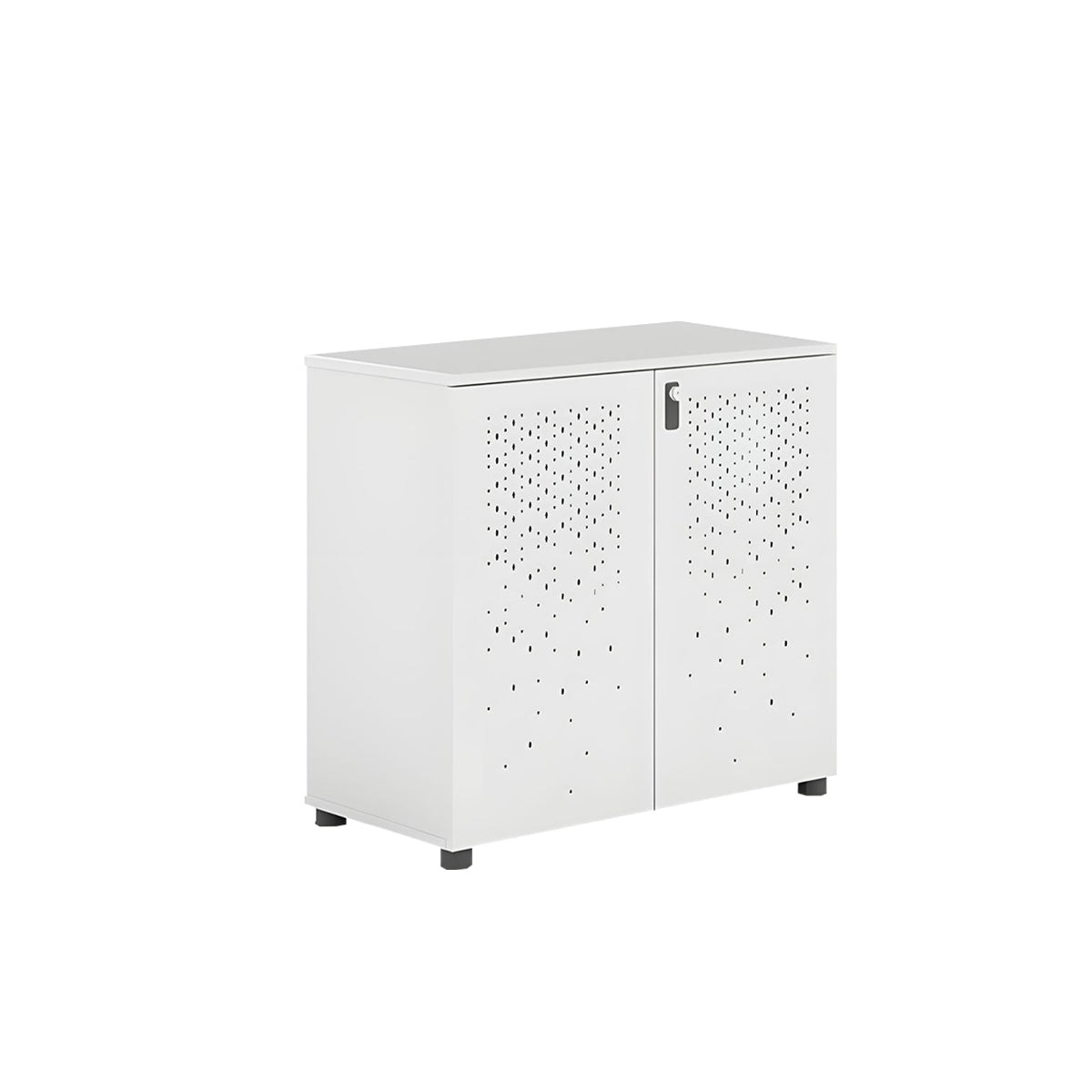 Sleek Lockable Metal Wood Cabinet for Office Storage, Adjustable Shelves, Durable Steel Doors, Spacious Partitioned Organizer CWG-2173