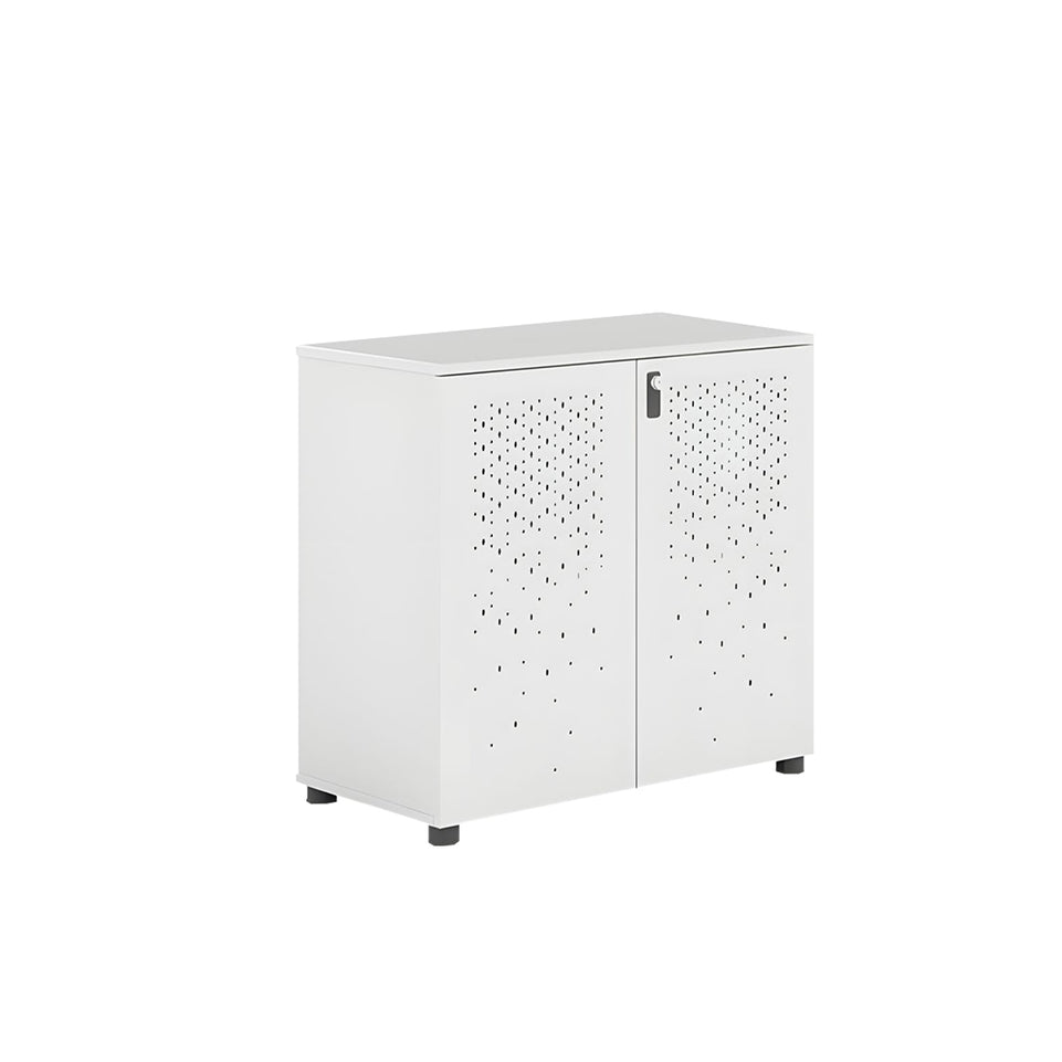 Sleek Lockable Metal Wood Cabinet for Office Storage, Adjustable Shelves, Durable Steel Doors, Spacious Partitioned Organizer CWG-2173