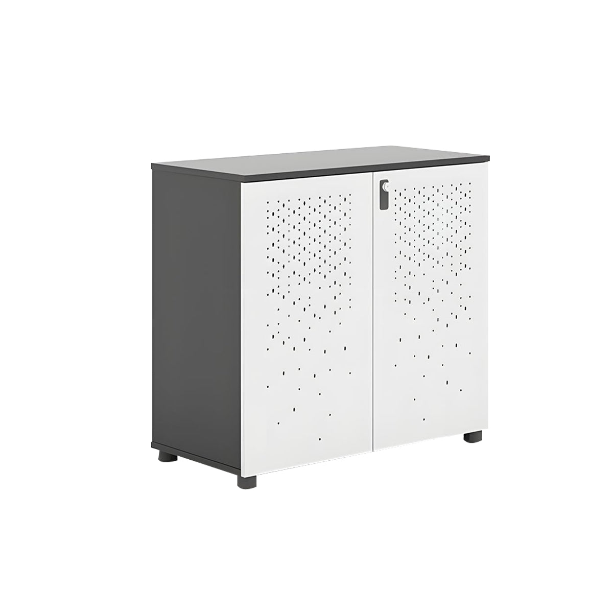 Sleek Lockable Metal Wood Cabinet for Office Storage, Adjustable Shelves, Durable Steel Doors, Spacious Partitioned Organizer CWG-2173