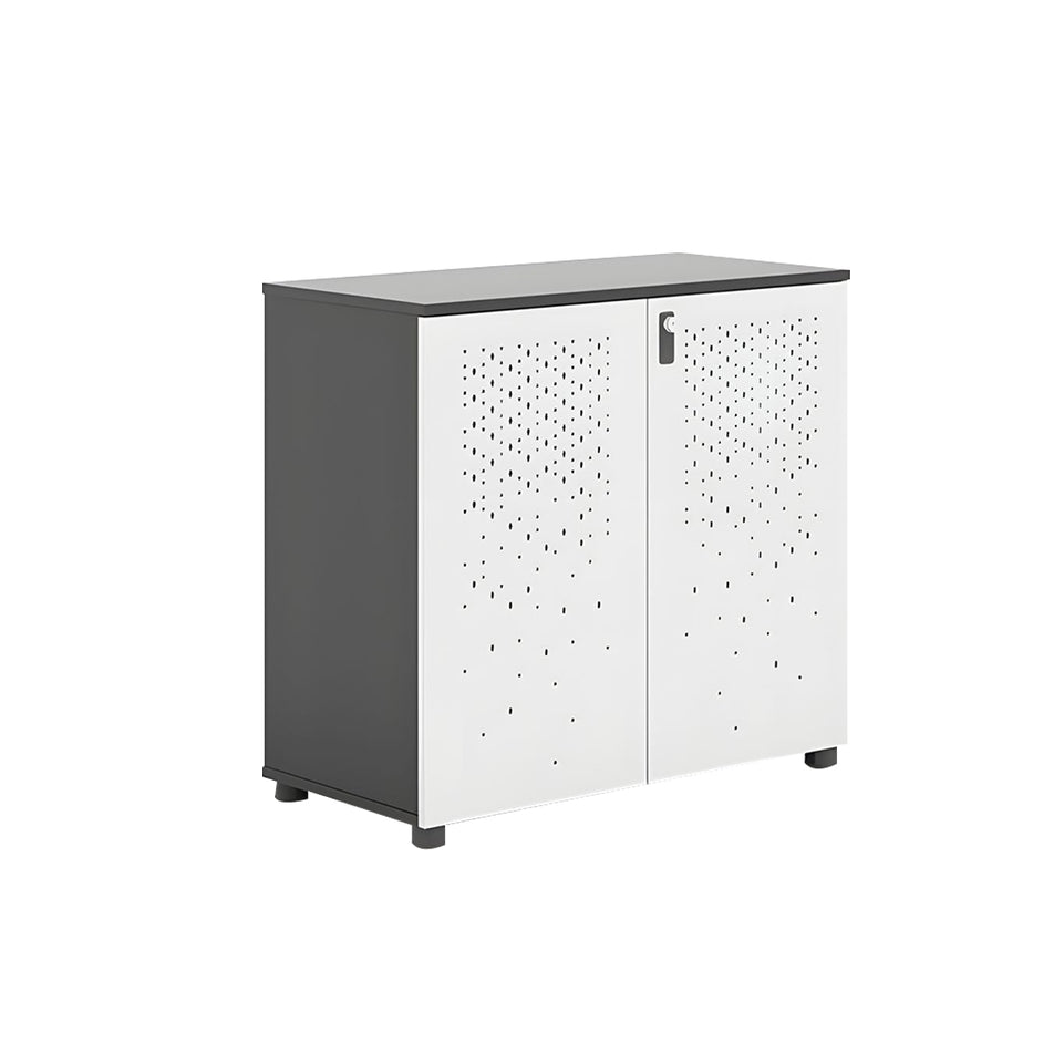 Sleek Lockable Metal Wood Cabinet for Office Storage, Adjustable Shelves, Durable Steel Doors, Spacious Partitioned Organizer CWG-2173
