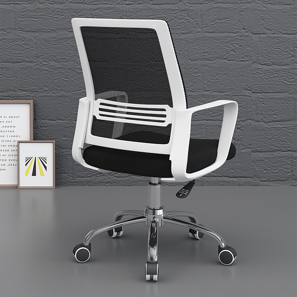 White and Black Modern Simple Comfortable Ergonomic Mesh Office Chairs with Wheels BGY-K023