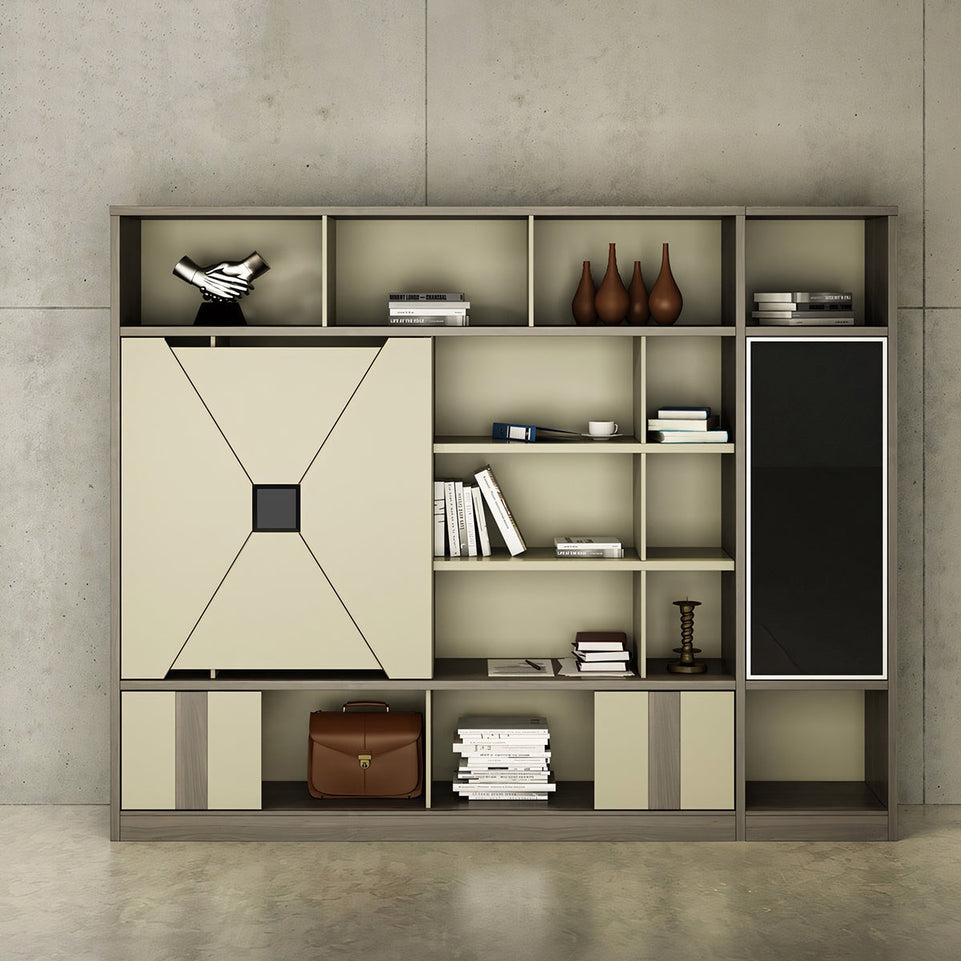 Modern Large Wooden Office File Cabinets with Storage and Sliding Doors LBG-K038