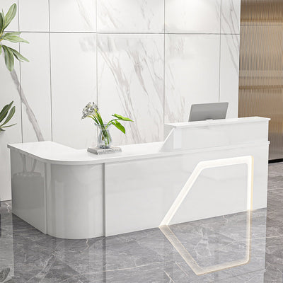 Stylish L-Shaped Reception Desk with Corner and Cabinet for Shops JDT-K093-E（East Coast）