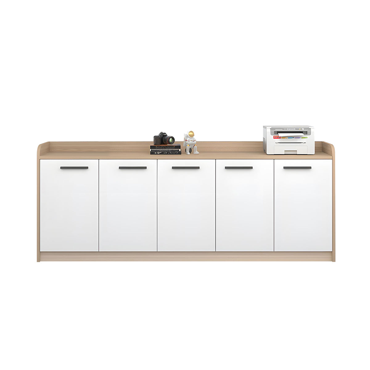 Premium Wooden Floor-Standing Office Tea Cabinet With Lockable Drawers And Spacious Storage For Office Essentials CWG-2163