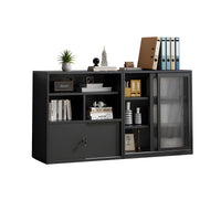 Modern Versatile Lockable File Cabinet with Hidden Handles and Glass Doors for Office or Tearoom CWG-2165